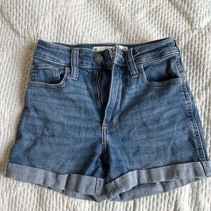Hollister Blue Jean Shorts Casual Mid-Rise